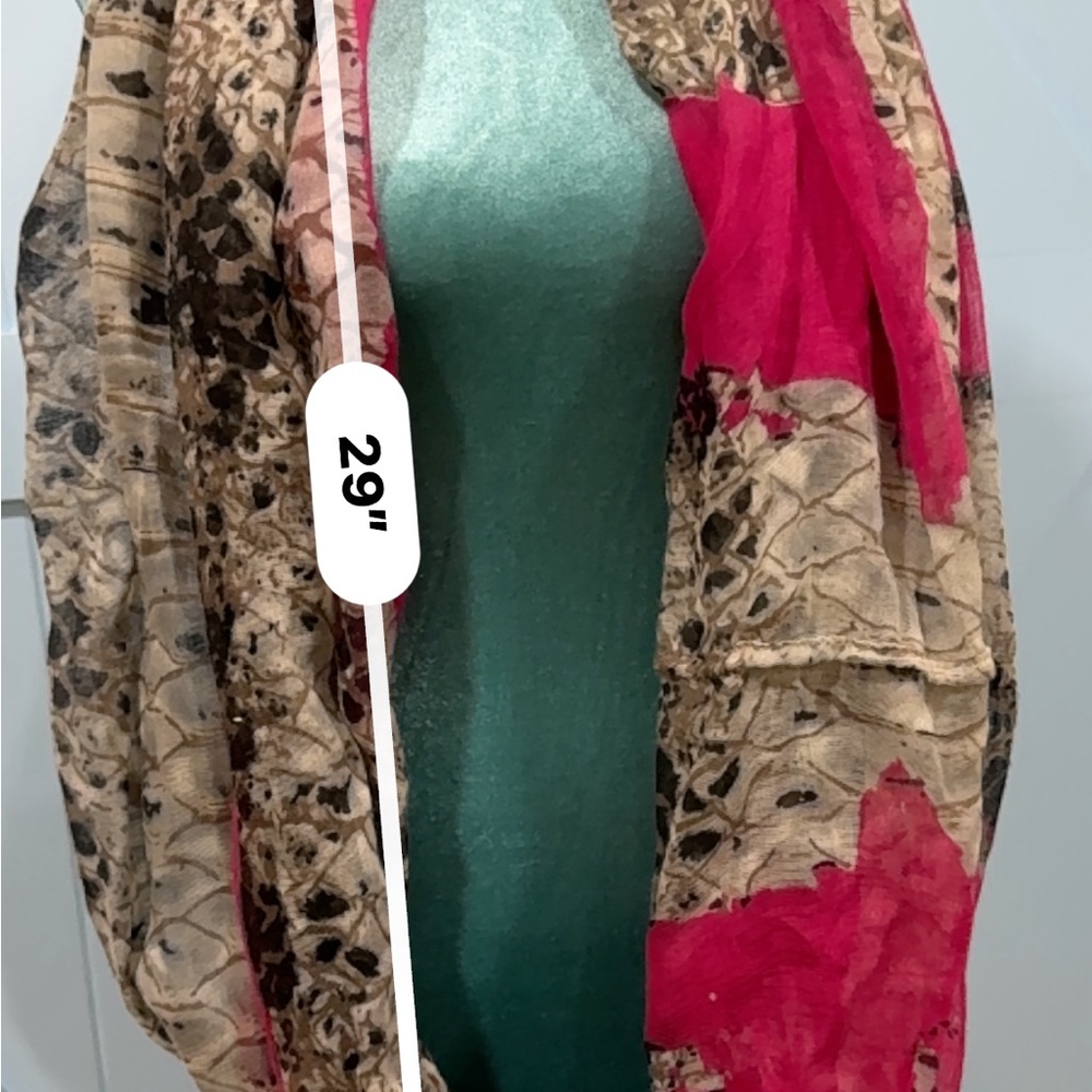 Scarf brown and pink